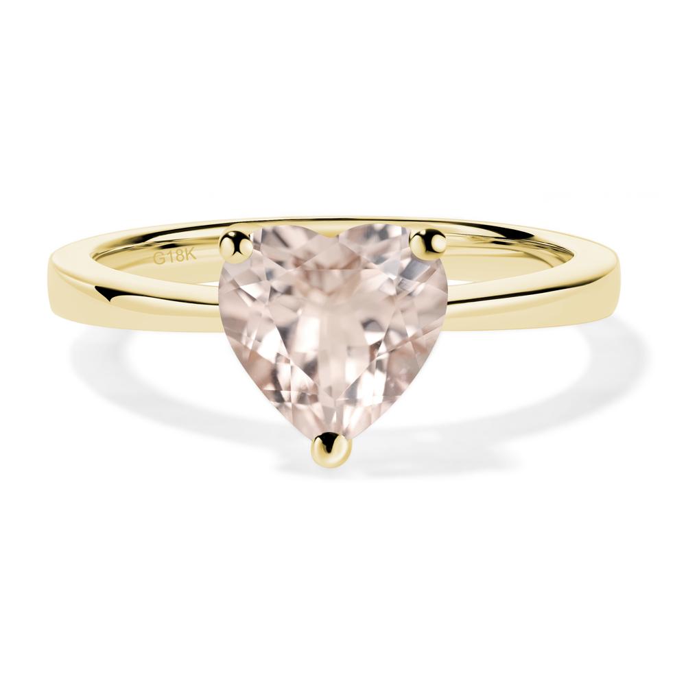 Heart Shaped Morganite Solitaire Ring - LUO Jewelry #metal_18k yellow gold