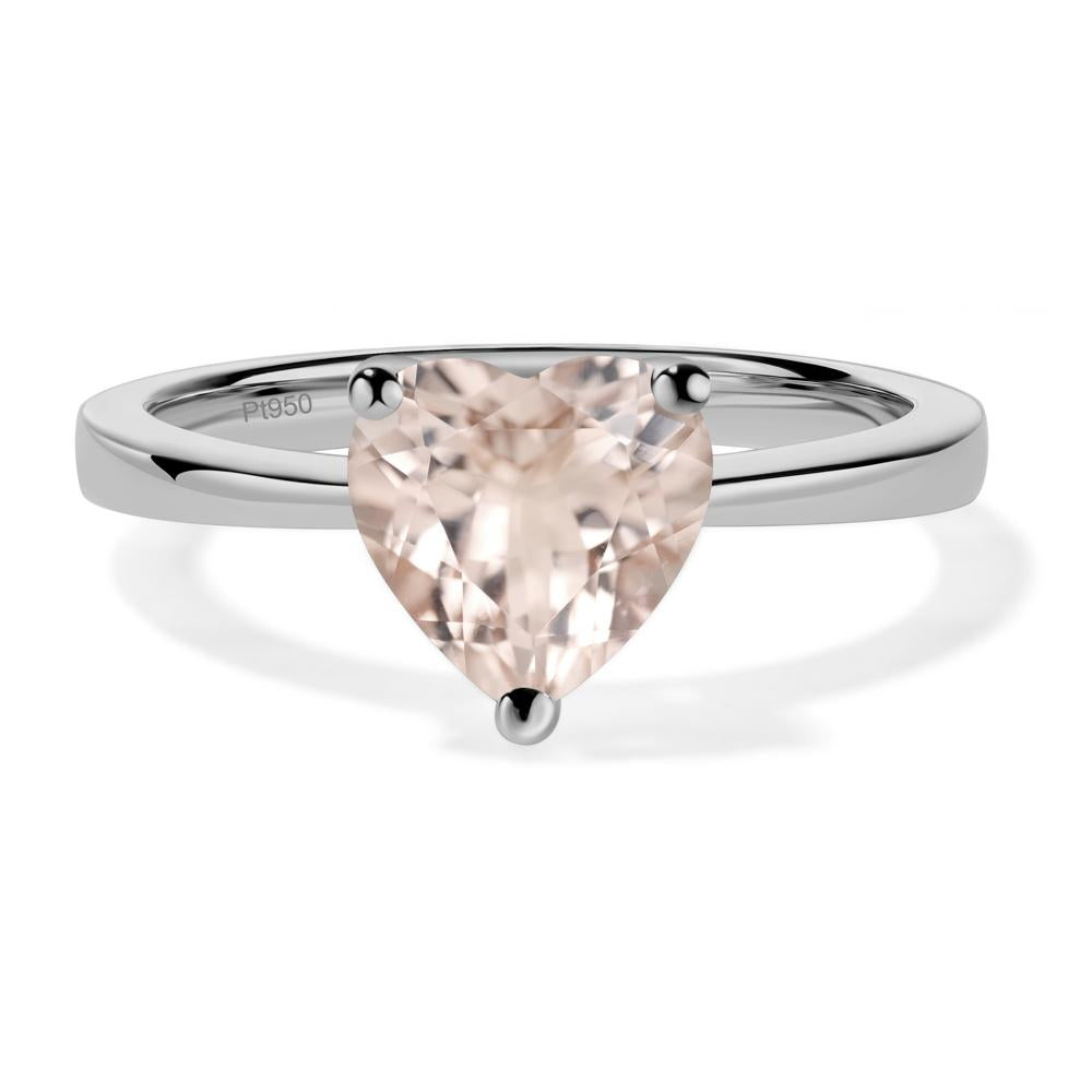 Heart Shaped Morganite Solitaire Ring - LUO Jewelry #metal_platinum