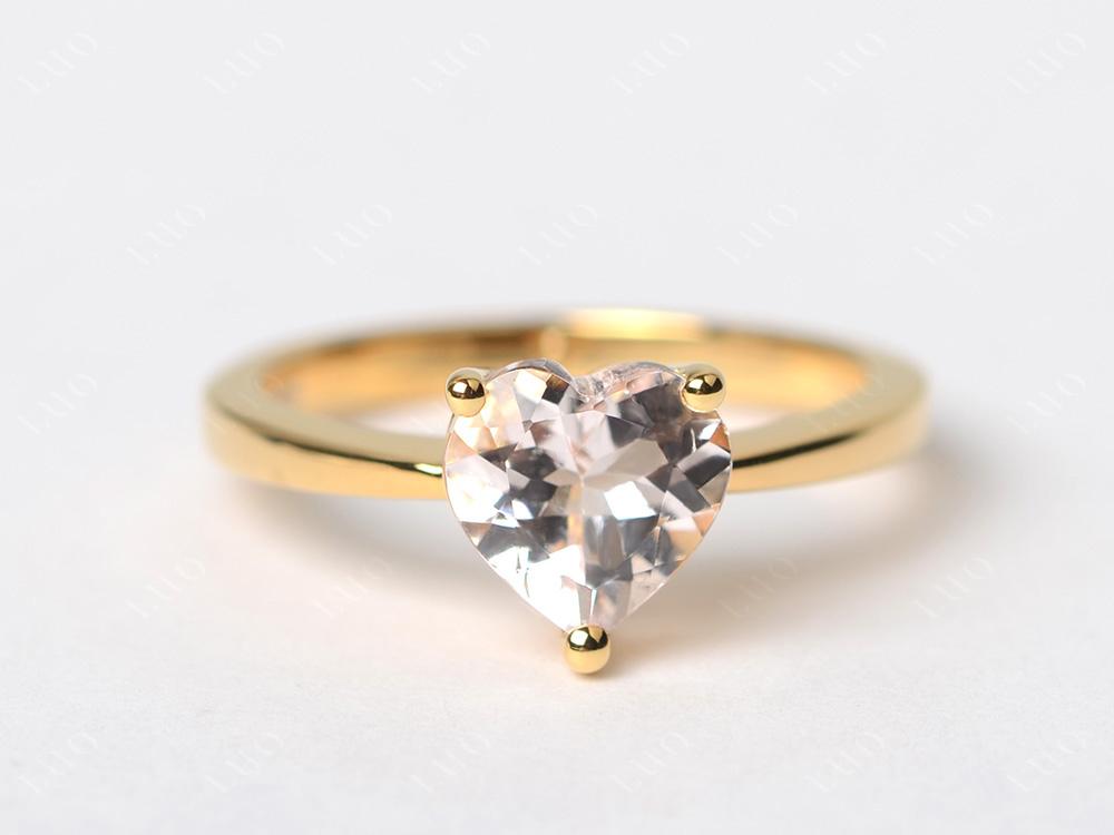 Heart Shaped Morganite Solitaire Ring - LUO Jewelry