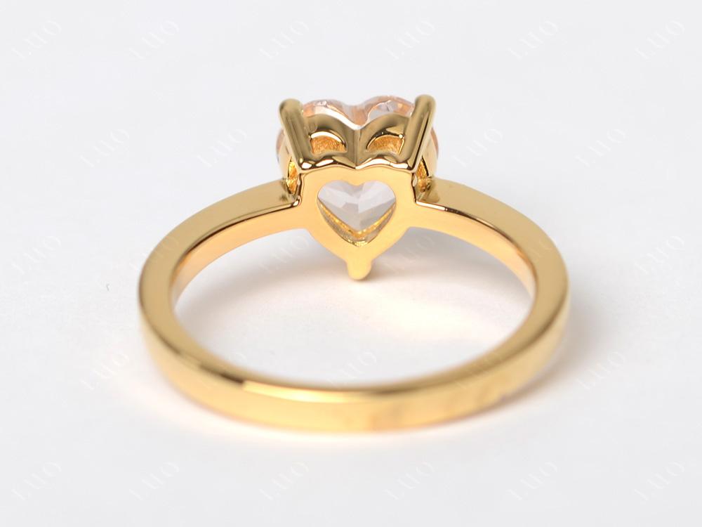 Heart Shaped Morganite Solitaire Ring - LUO Jewelry