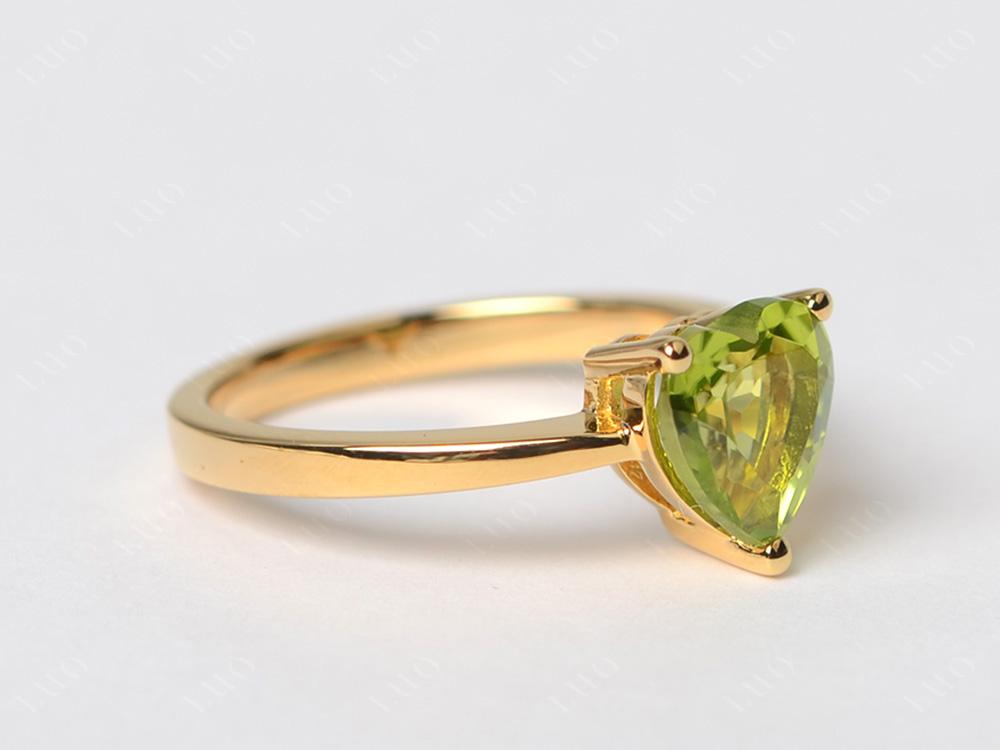 Heart Shaped Peridot Solitaire Ring - LUO Jewelry