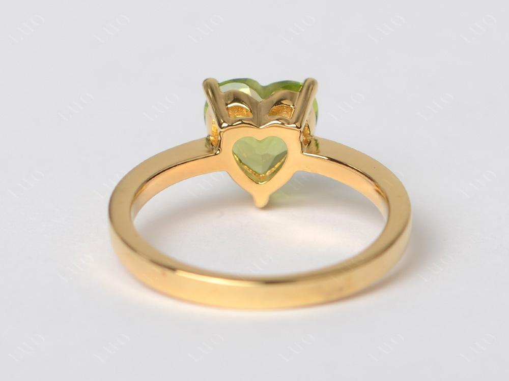 Heart Shaped Peridot Solitaire Ring - LUO Jewelry