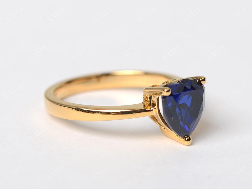 Heart Shaped Lab Created Sapphire Solitaire Ring - LUO Jewelry