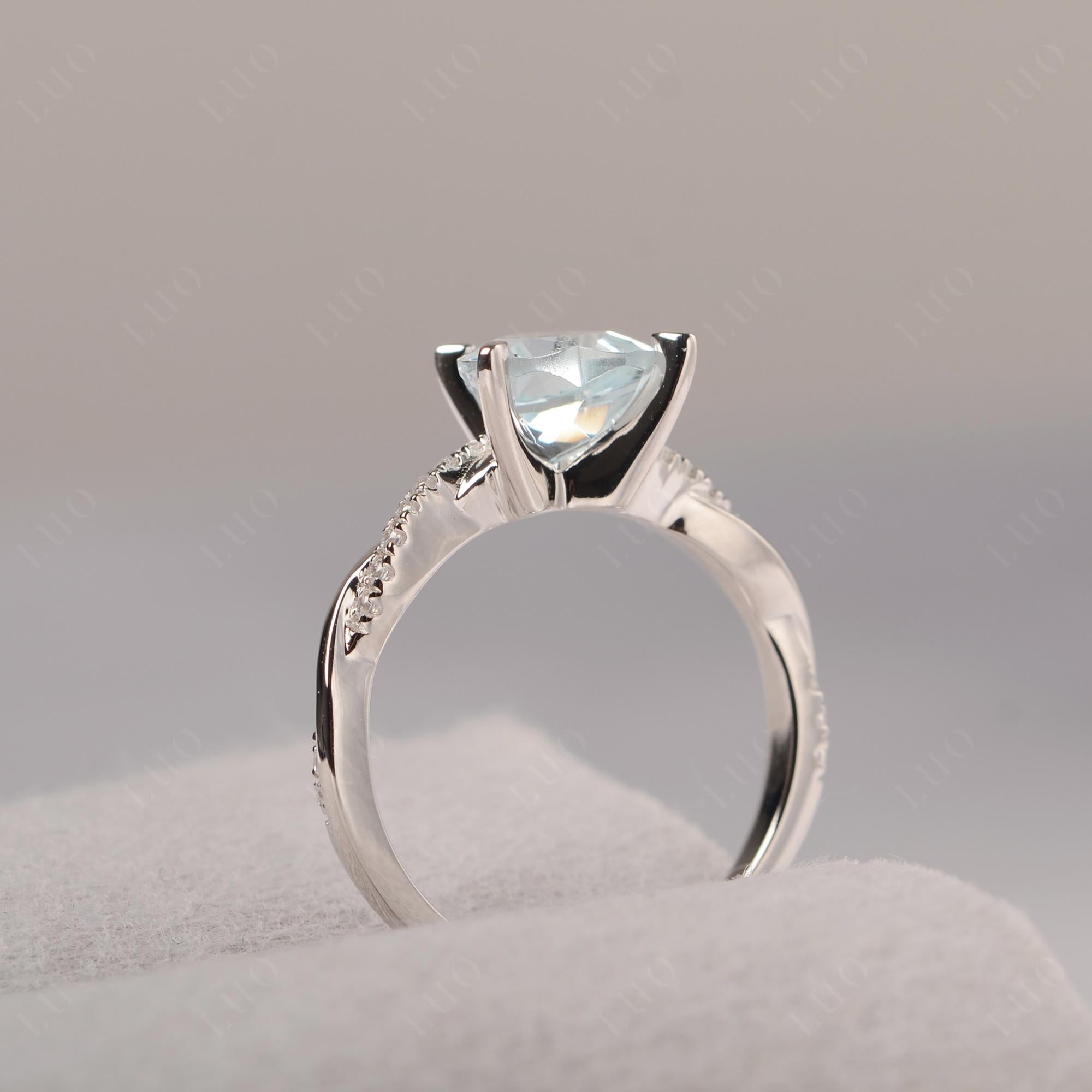 Twisted Heart Shaped Aquamarine Ring - LUO Jewelry