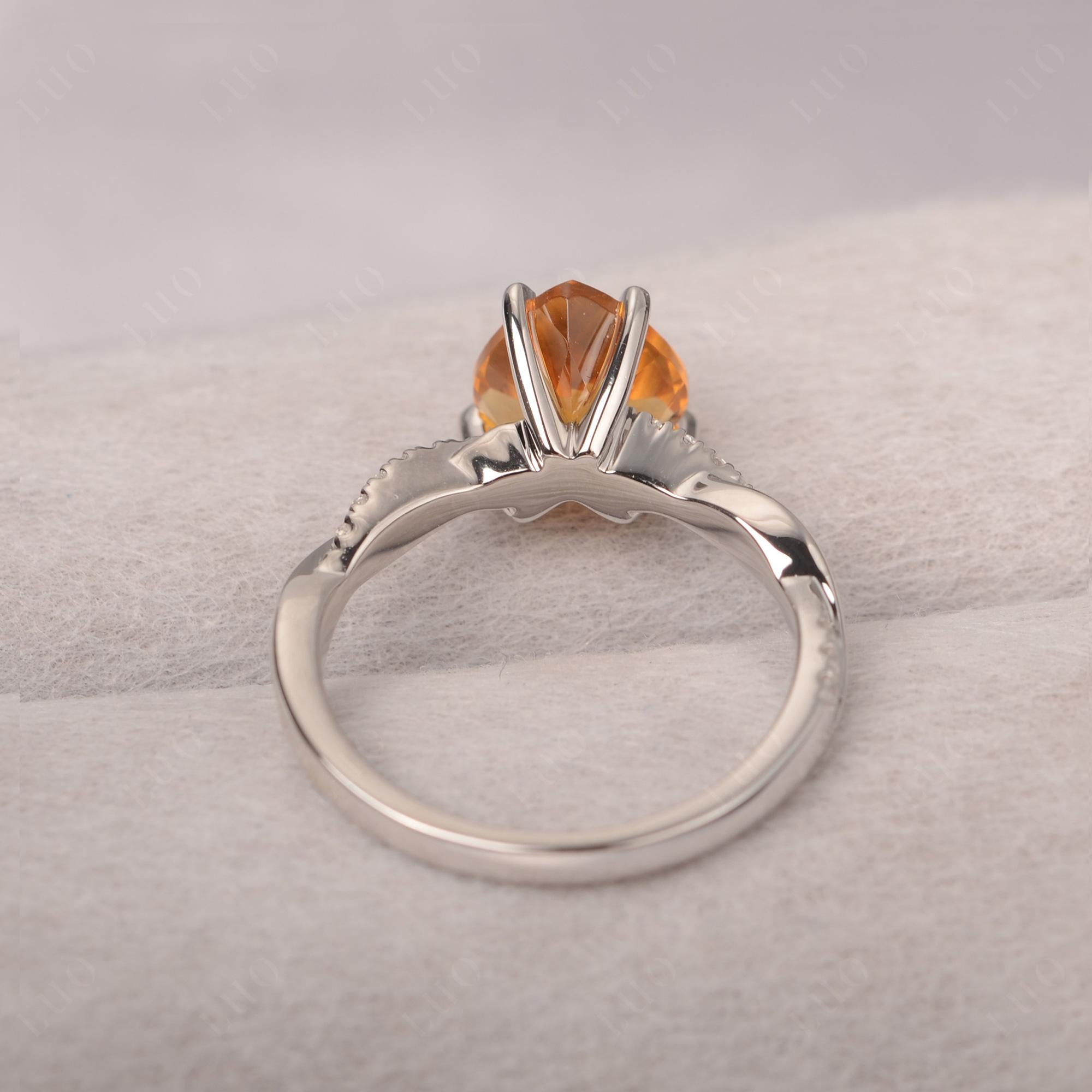 Twisted Heart Shaped Citrine Ring - LUO Jewelry