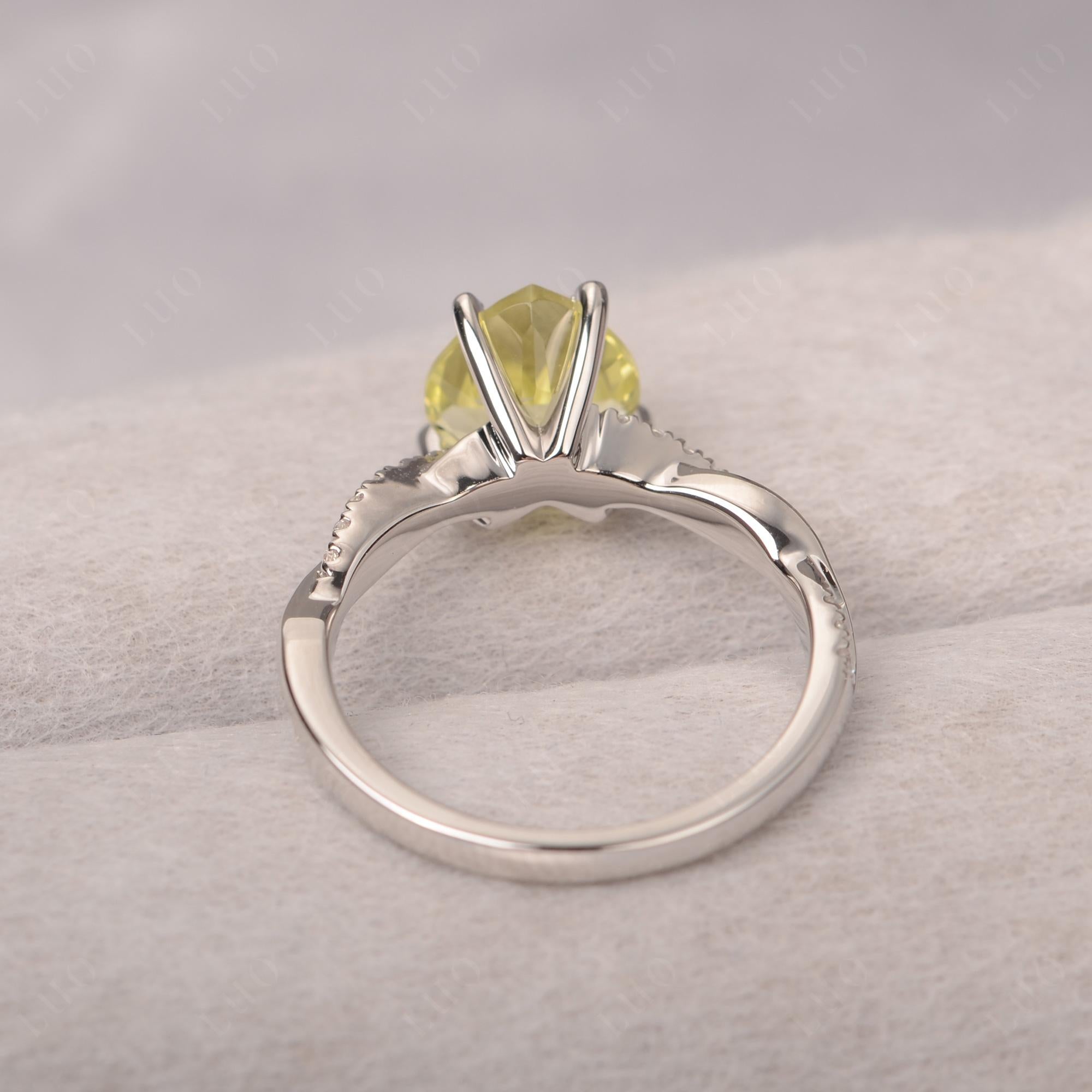 Twisted Heart Shaped Lemon Quartz Ring - LUO Jewelry