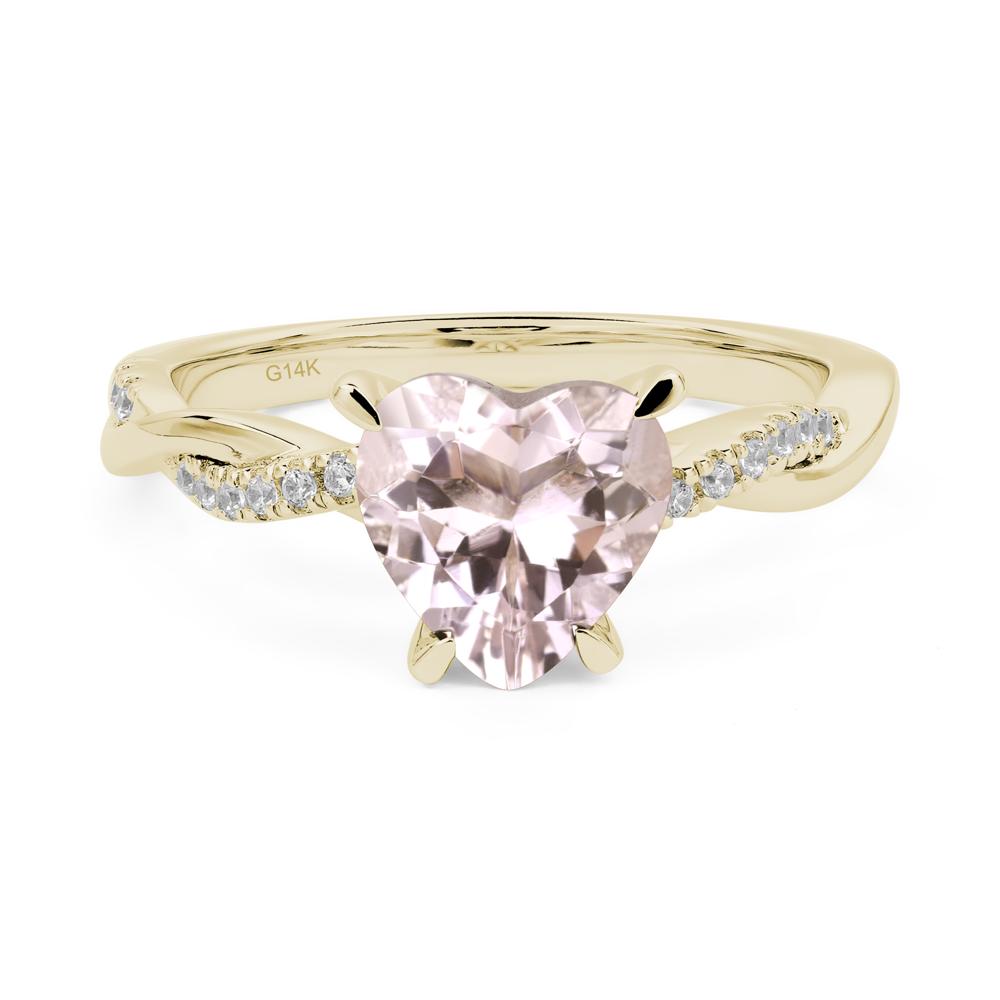 Twisted Heart Shaped Morganite Ring - LUO Jewelry #metal_14k yellow gold