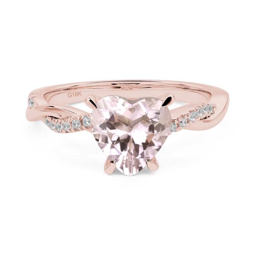 Twisted Heart Shaped Morganite Ring - LUO Jewelry #metal_18k rose gold