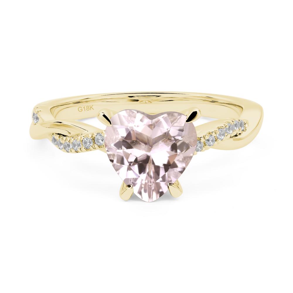 Twisted Heart Shaped Morganite Ring - LUO Jewelry #metal_18k yellow gold