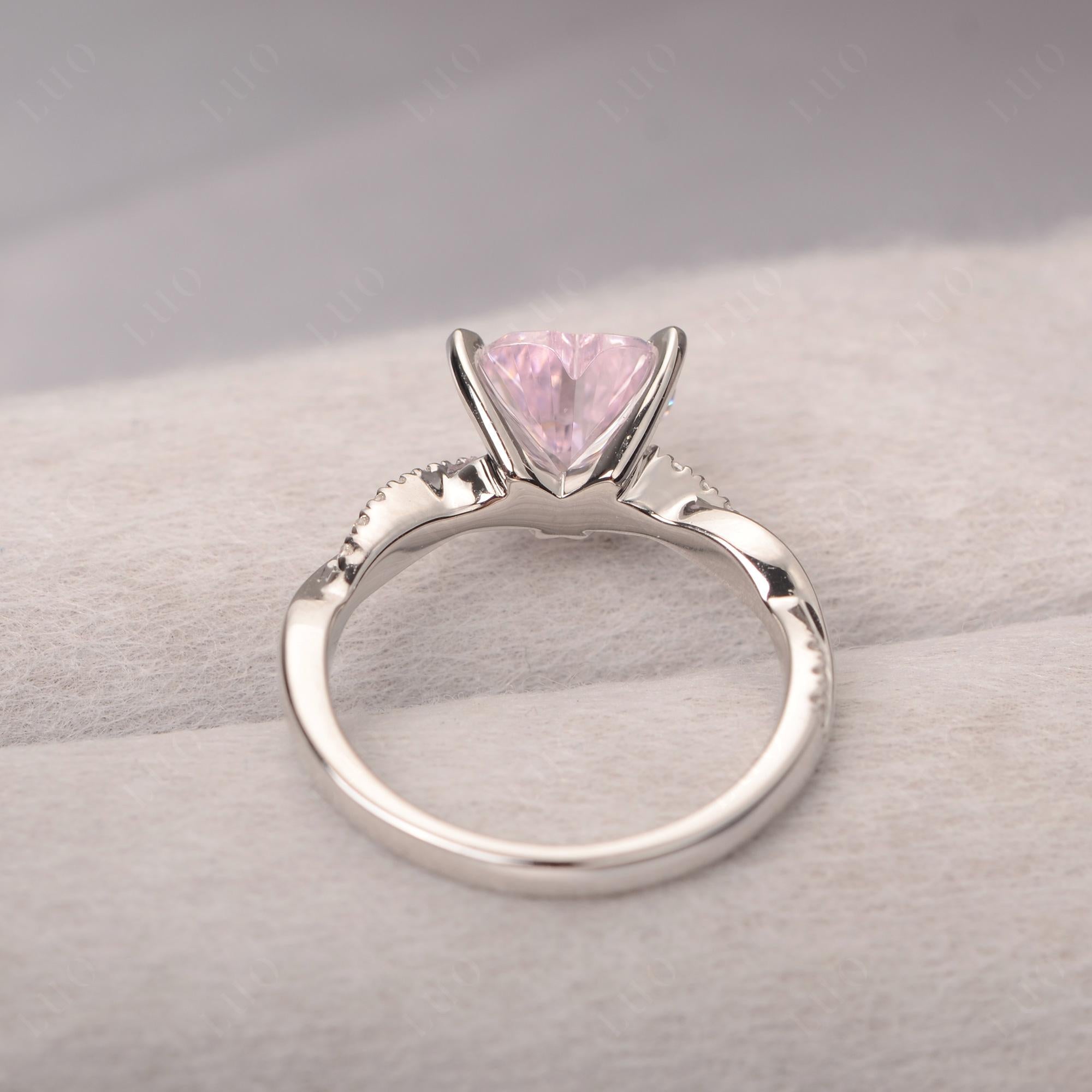 Twisted Heart Shaped Pink Cubic Zirconia Ring - LUO Jewelry