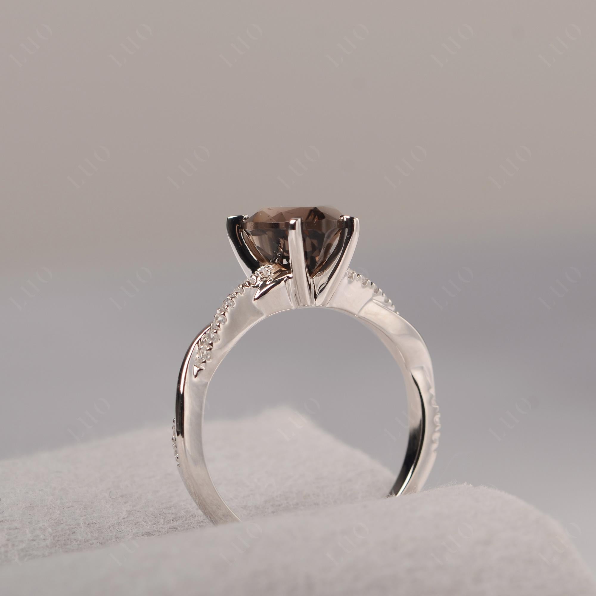 Twisted Heart Shaped Smoky Quartz Ring - LUO Jewelry
