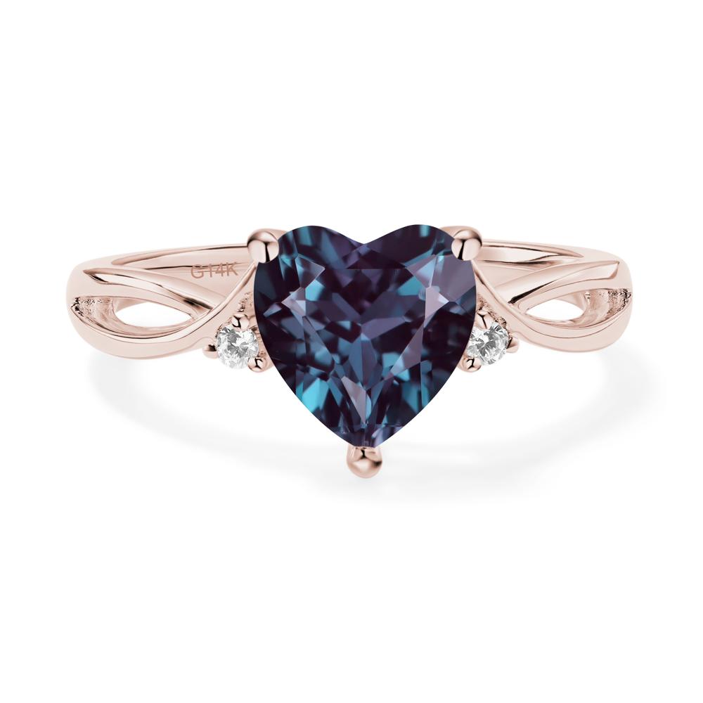 Heart Cut Alexandrite Engagement Ring - LUO Jewelry #metal_14k rose gold