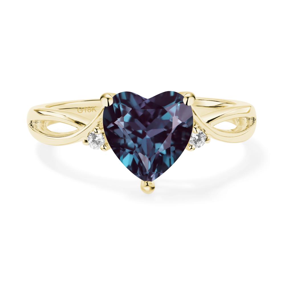 Heart Cut Alexandrite Engagement Ring - LUO Jewelry #metal_18k yellow gold