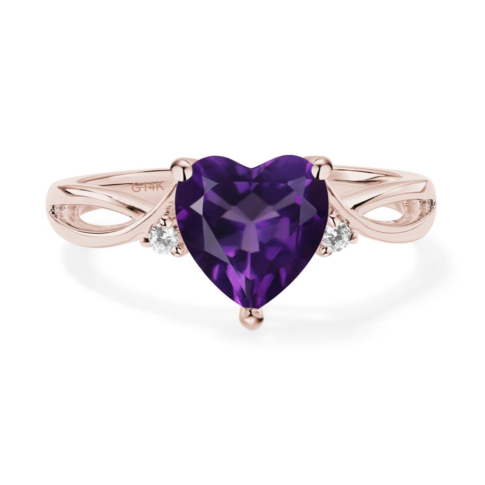 Heart Cut Amethyst Engagement Ring - LUO Jewelry #metal_14k rose gold