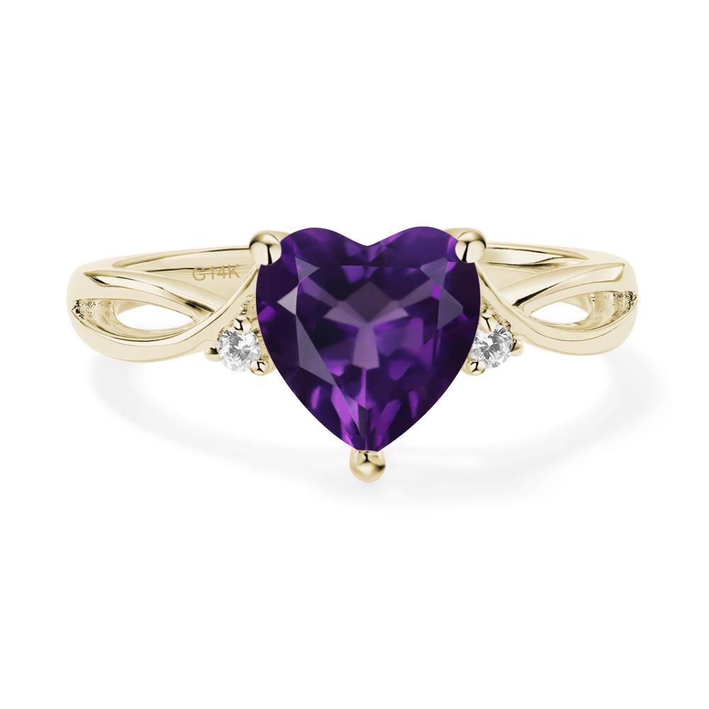 Heart Cut Amethyst Engagement Ring - LUO Jewelry #metal_14k yellow gold