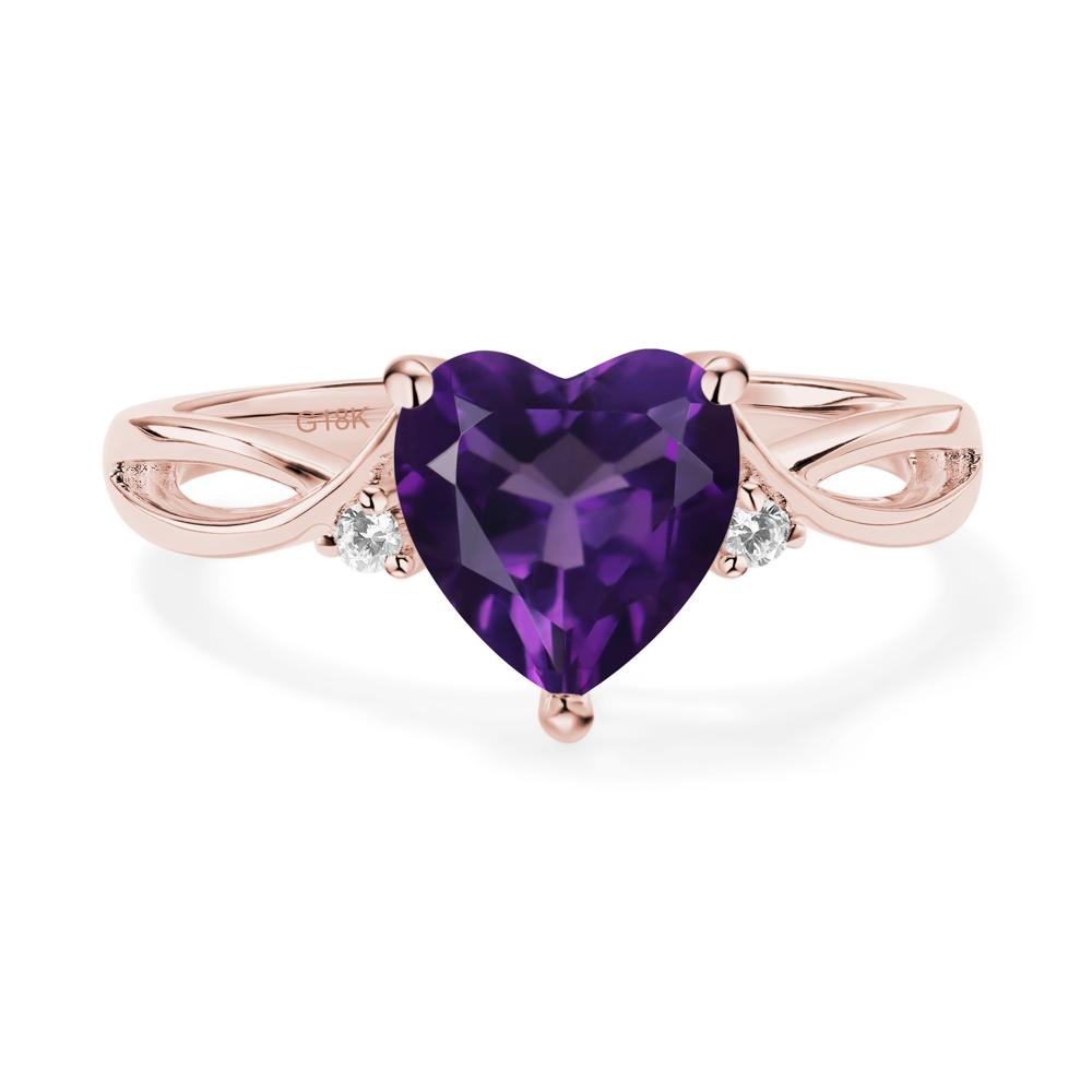 Heart Cut Amethyst Engagement Ring - LUO Jewelry #metal_18k rose gold