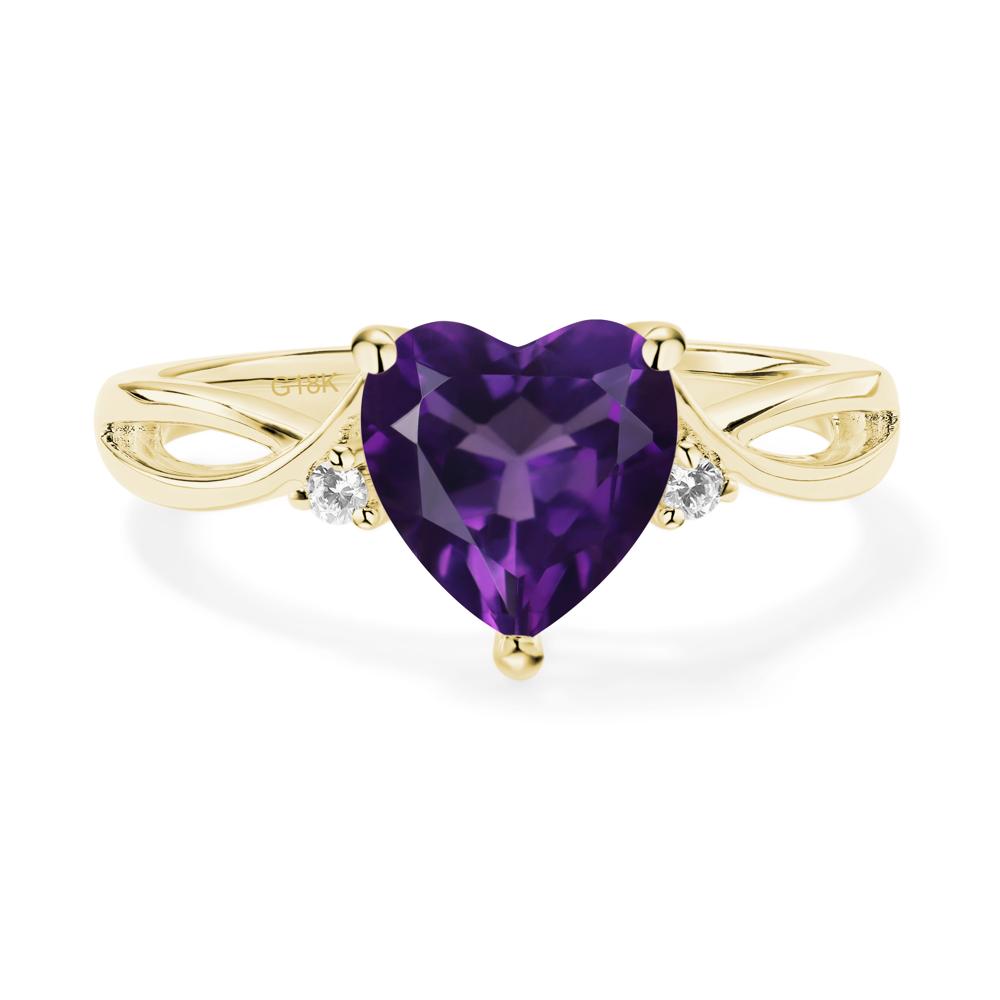 Heart Cut Amethyst Engagement Ring - LUO Jewelry #metal_18k yellow gold