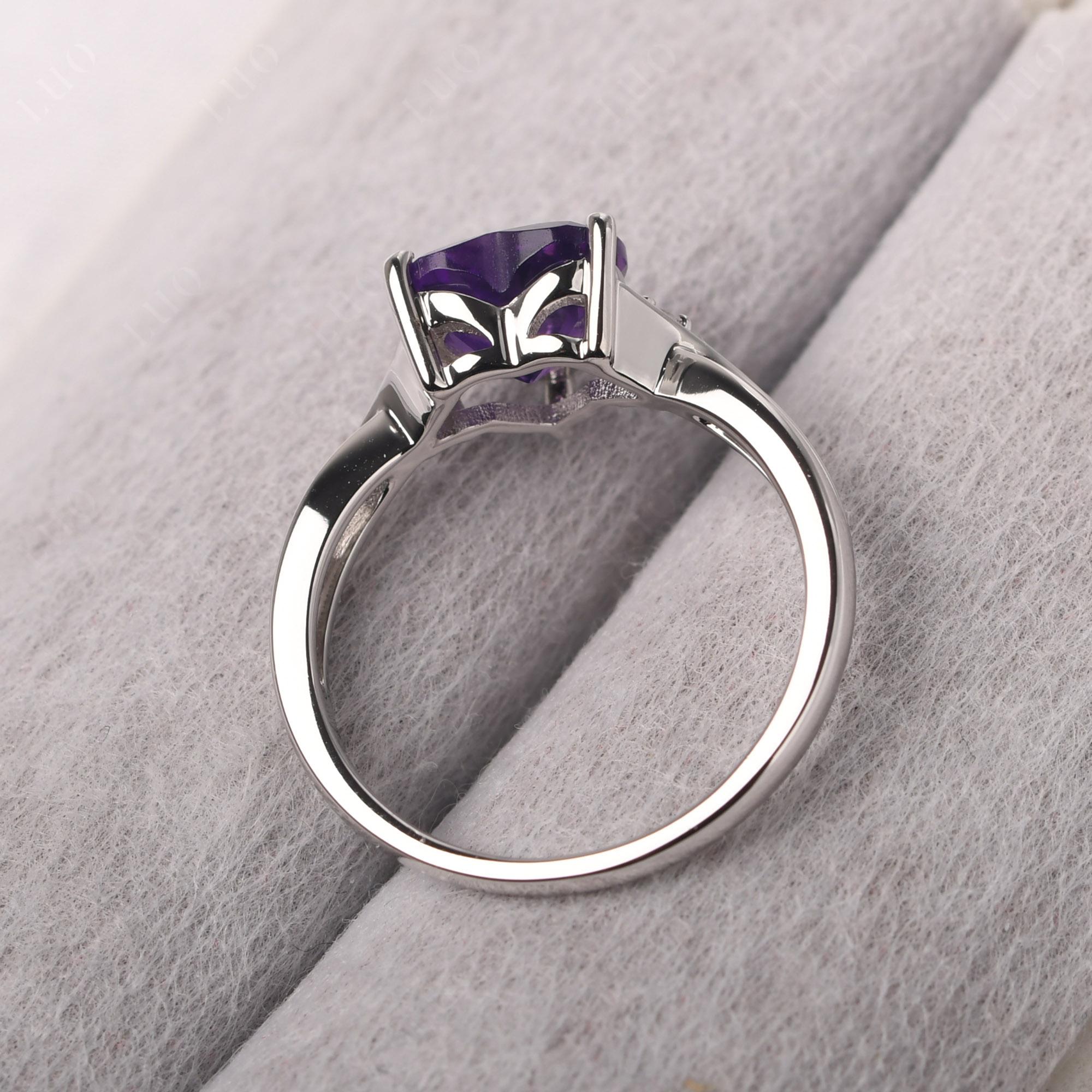 Heart Cut Amethyst Engagement Ring - LUO Jewelry