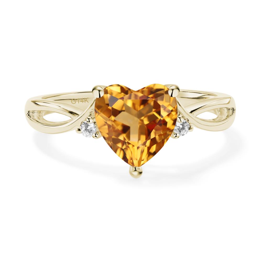 Heart Cut Citrine Engagement Ring - LUO Jewelry #metal_14k yellow gold