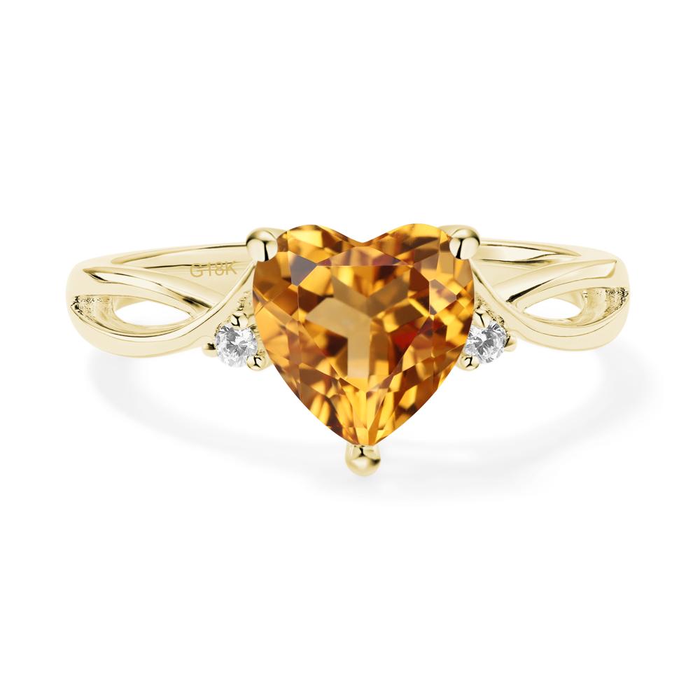 Heart Cut Citrine Engagement Ring - LUO Jewelry #metal_18k yellow gold