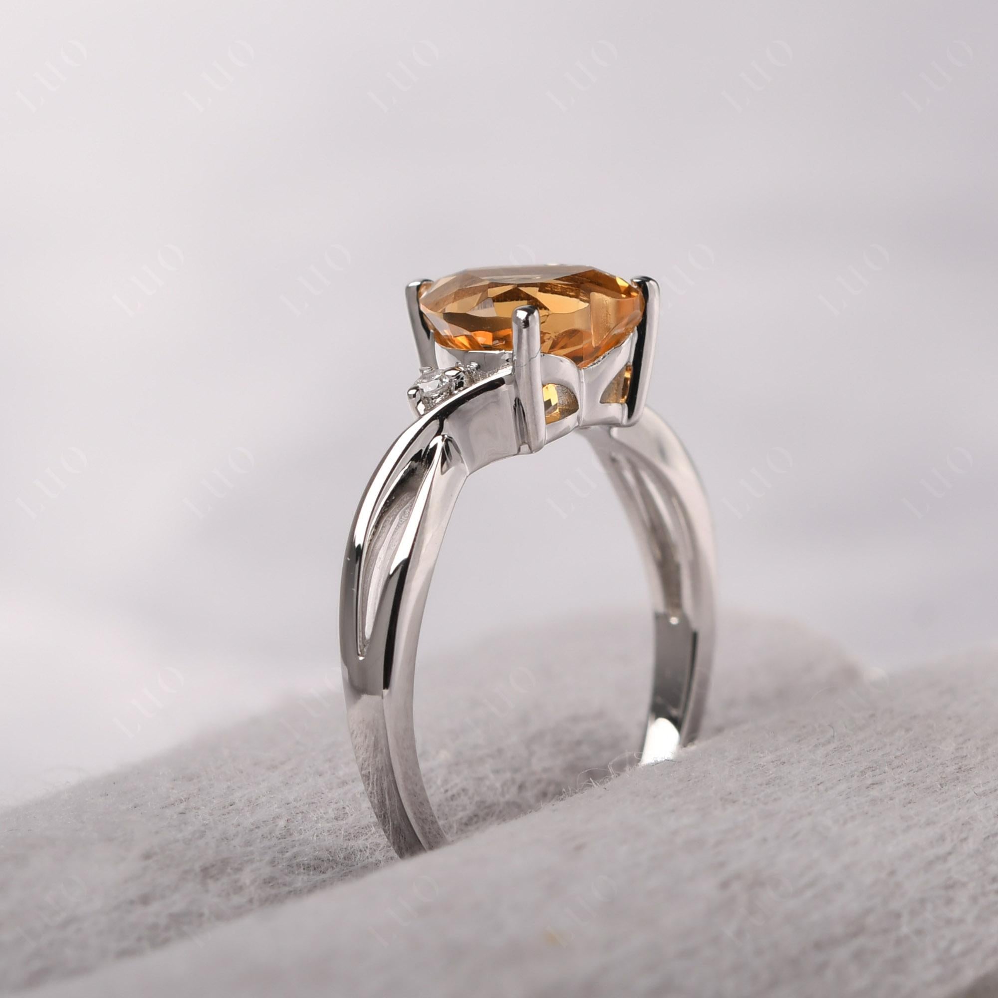 Heart Cut Citrine Engagement Ring - LUO Jewelry