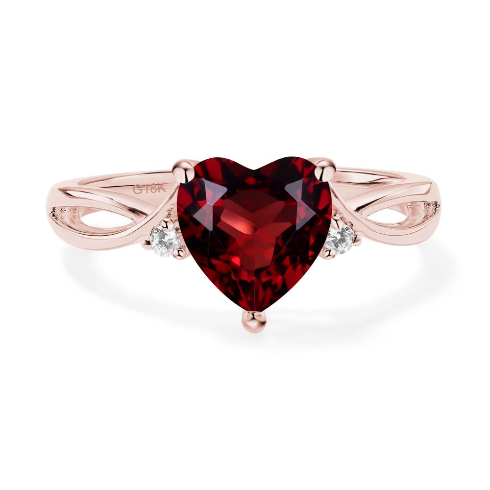 Heart Cut Garnet Engagement Ring - LUO Jewelry #metal_18k rose gold