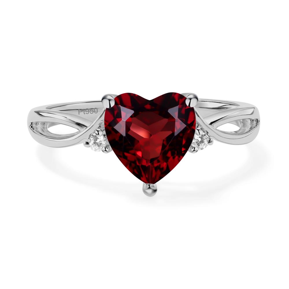 Heart Cut Garnet Engagement Ring - LUO Jewelry #metal_platinum