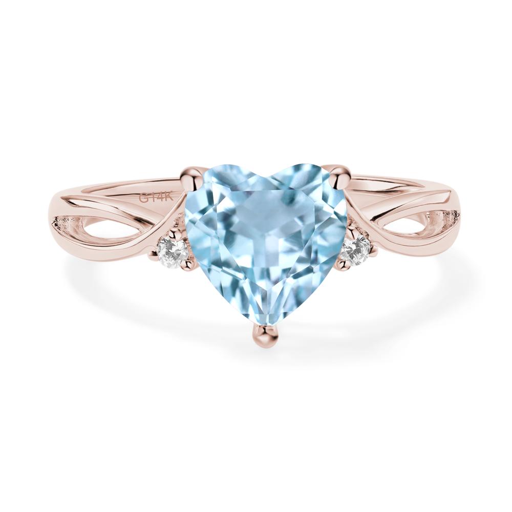 Heart Cut Sky Blue Topaz Engagement Ring - LUO Jewelry #metal_14k rose gold