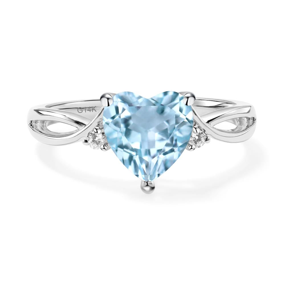 Heart Cut Sky Blue Topaz Engagement Ring - LUO Jewelry #metal_14k white gold