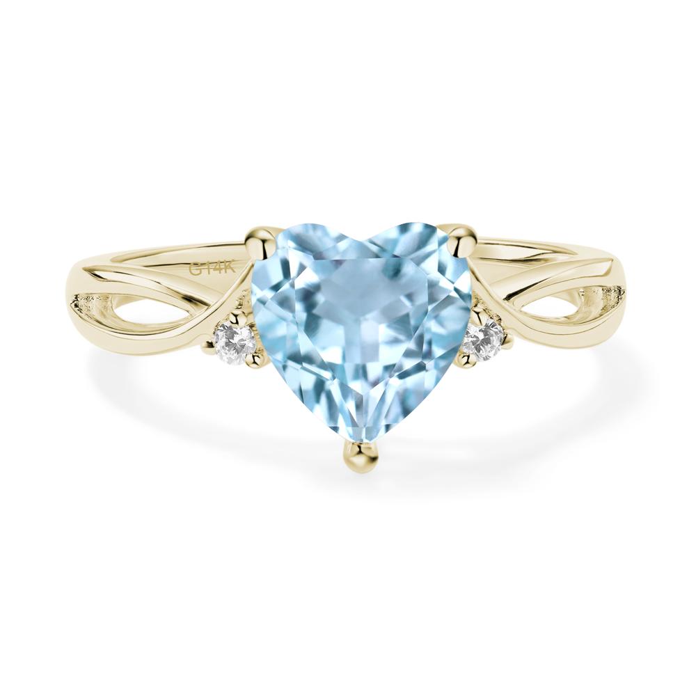 Heart Cut Sky Blue Topaz Engagement Ring - LUO Jewelry #metal_14k yellow gold