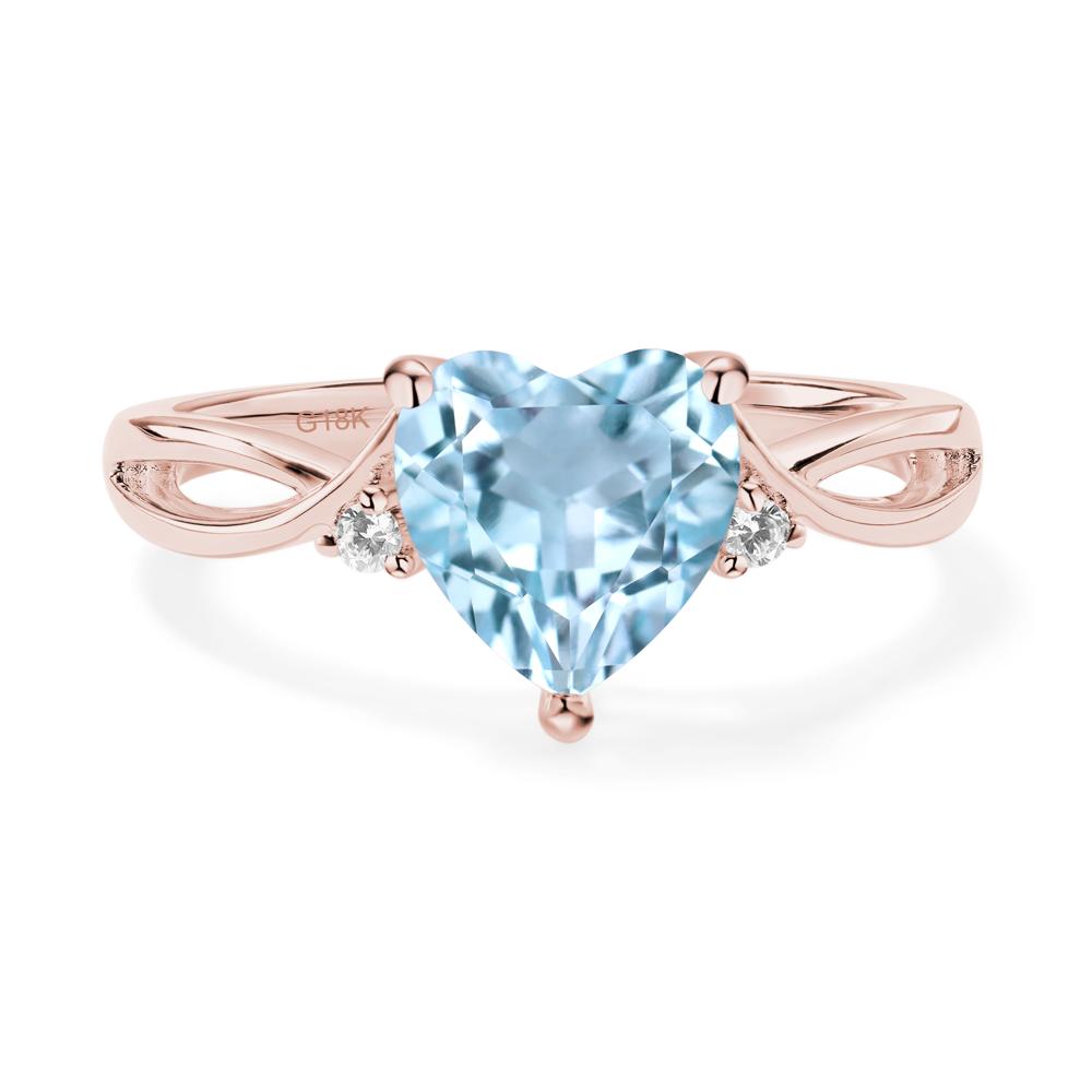 Heart Cut Sky Blue Topaz Engagement Ring - LUO Jewelry #metal_18k rose gold
