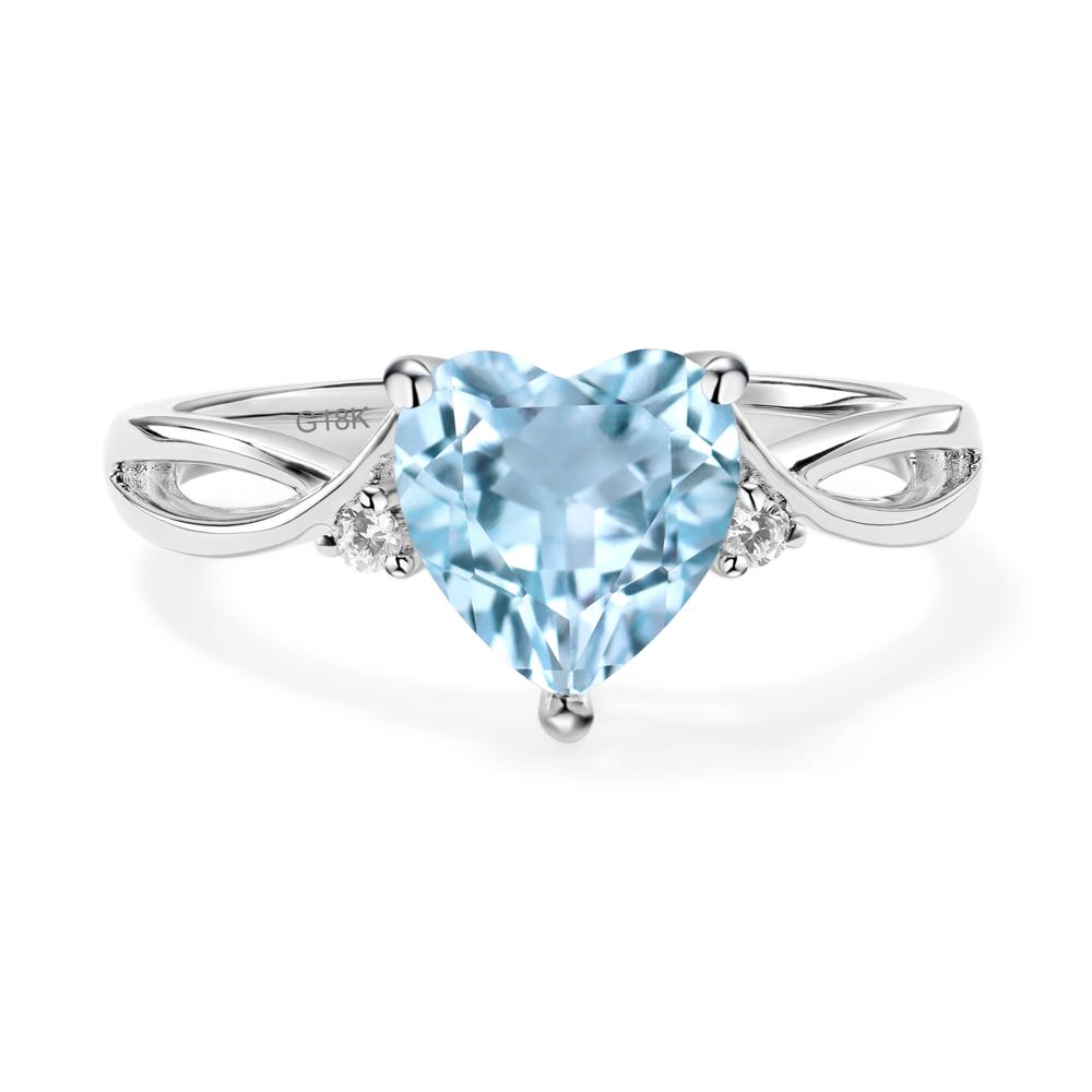 Heart Cut Sky Blue Topaz Engagement Ring - LUO Jewelry #metal_18k white gold