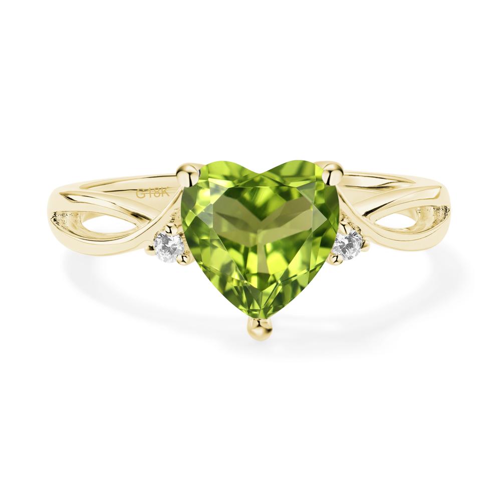 Heart Cut Peridot Engagement Ring - LUO Jewelry #metal_18k yellow gold