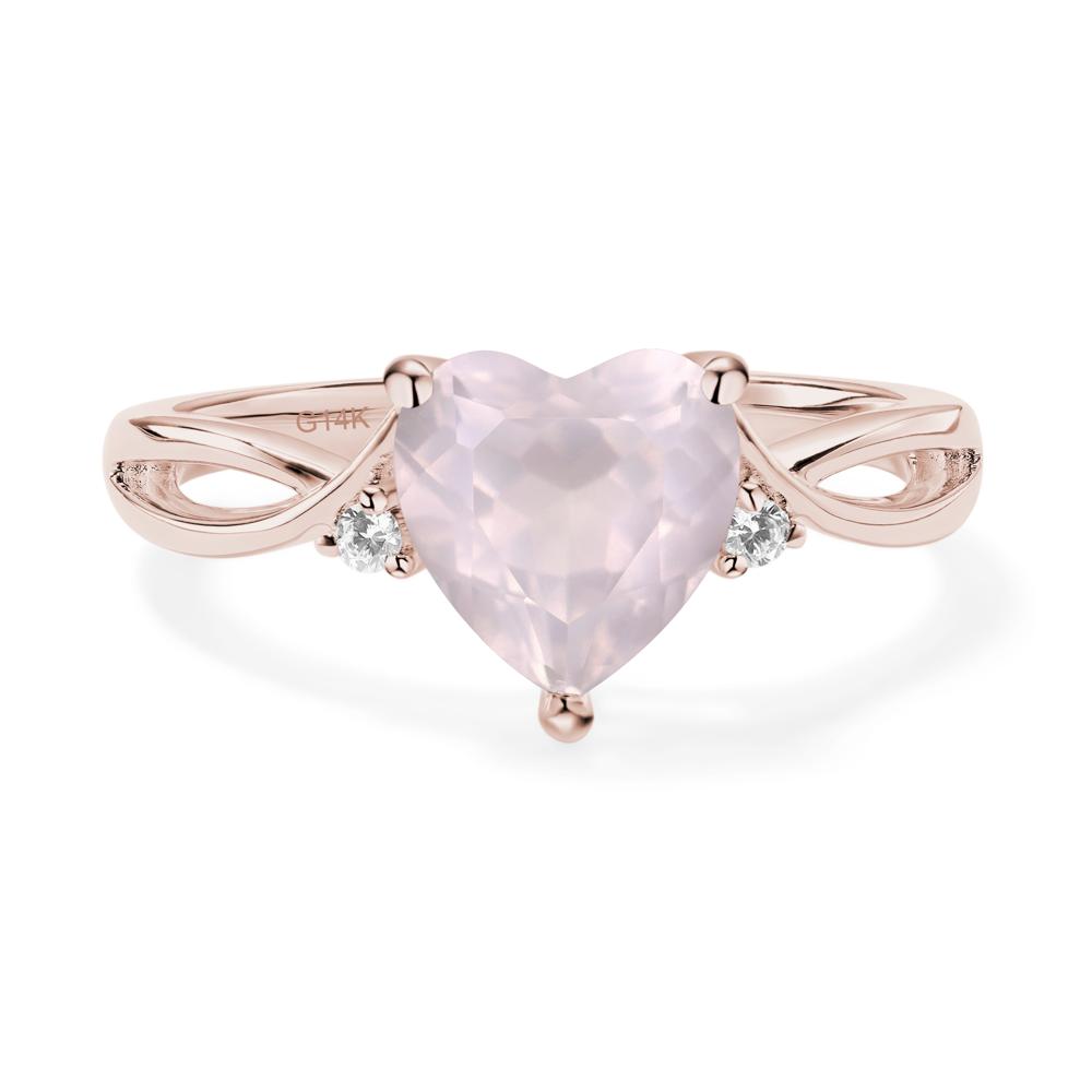 Heart Cut Rose Quartz Engagement Ring - LUO Jewelry #metal_14k rose gold