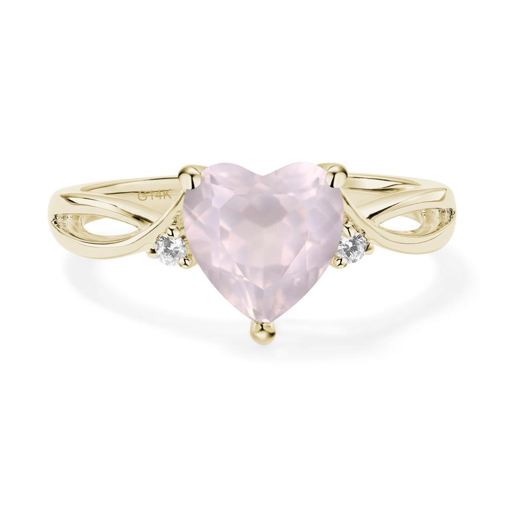 Heart Cut Rose Quartz Engagement Ring - LUO Jewelry #metal_14k yellow gold