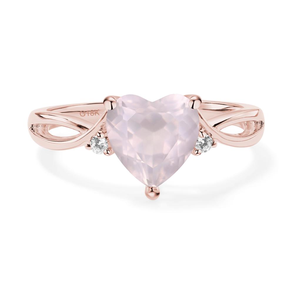Heart Cut Rose Quartz Engagement Ring - LUO Jewelry #metal_18k rose gold