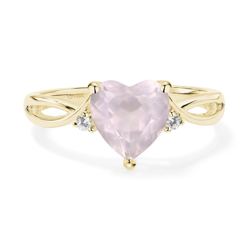 Heart Cut Rose Quartz Engagement Ring - LUO Jewelry #metal_18k yellow gold