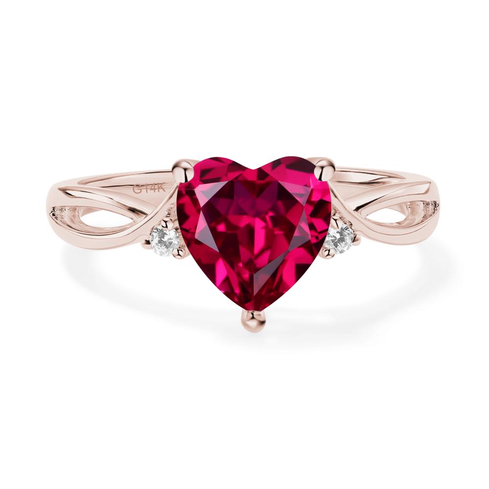 Heart Cut Ruby Engagement Ring - LUO Jewelry #metal_14k rose gold
