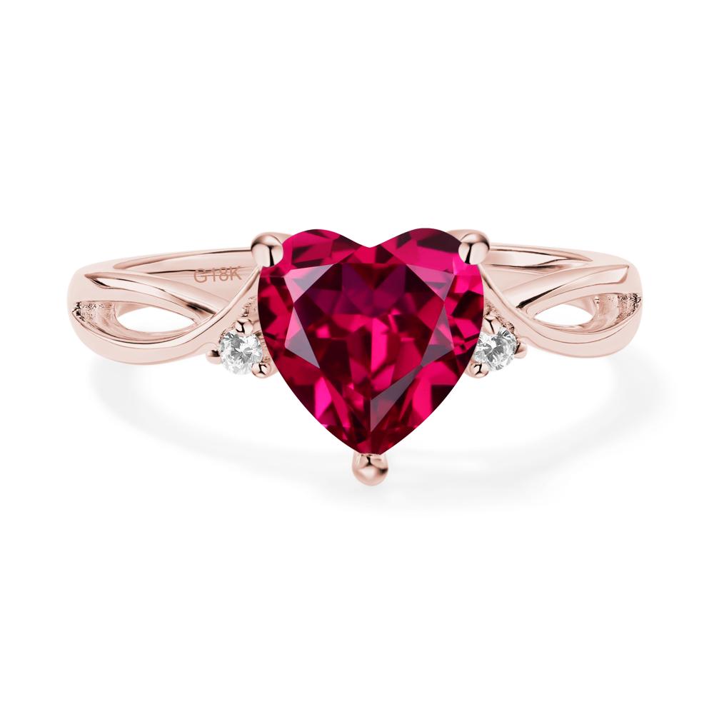 Heart Cut Ruby Engagement Ring - LUO Jewelry #metal_18k rose gold