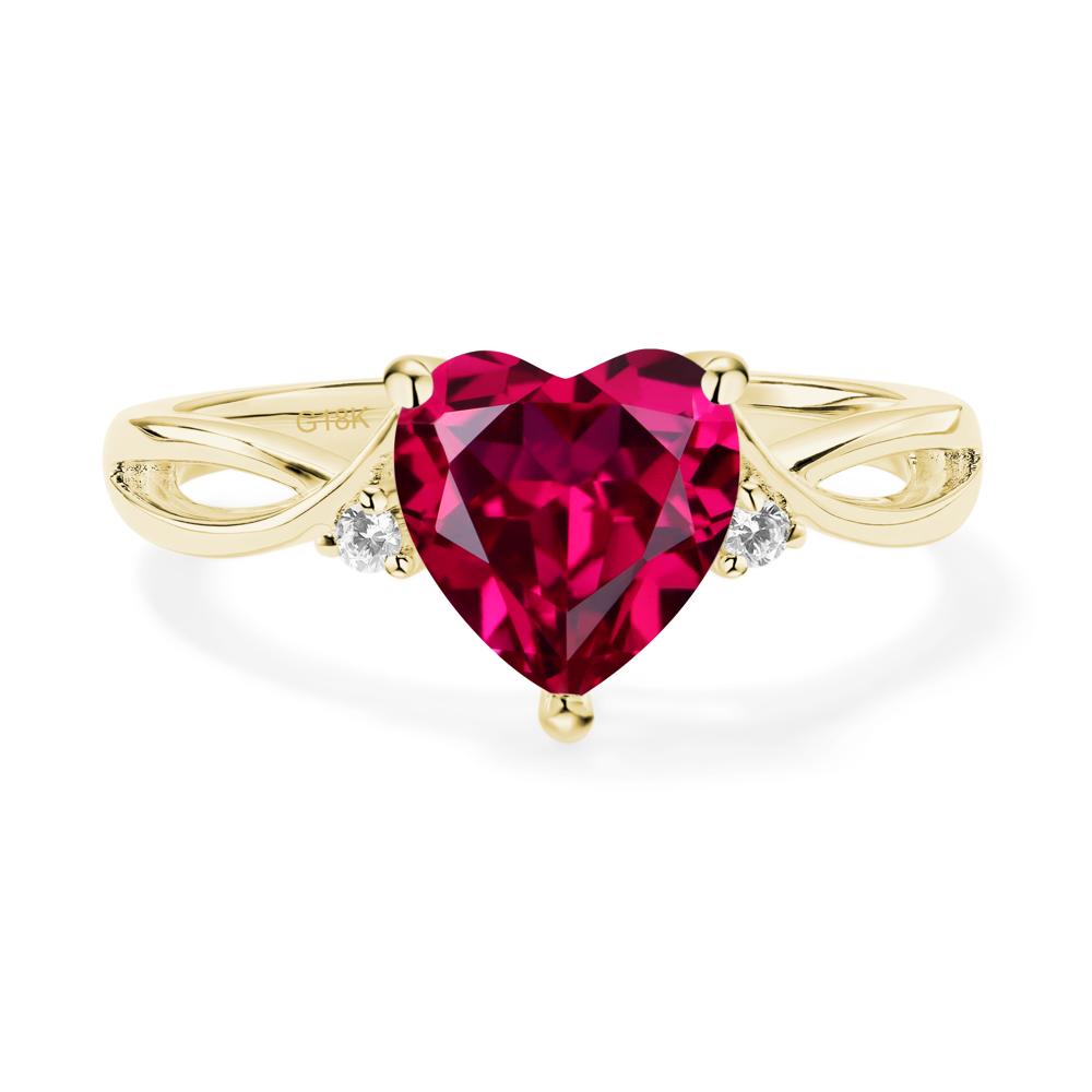 Heart Cut Ruby Engagement Ring - LUO Jewelry #metal_18k yellow gold