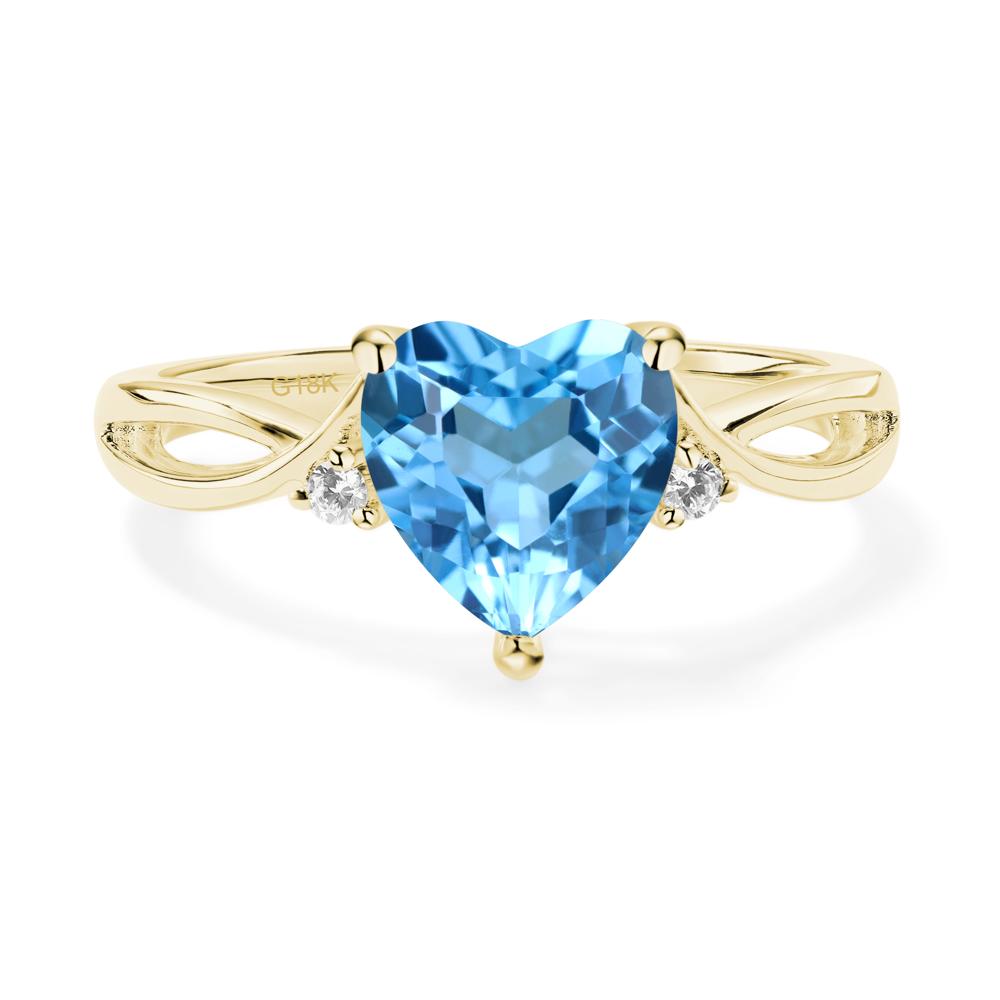 Heart Cut Swiss Blue Topaz Engagement Ring - LUO Jewelry #metal_18k yellow gold