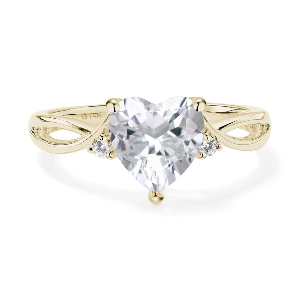 Heart Cut White Topaz Engagement Ring - LUO Jewelry #metal_14k yellow gold