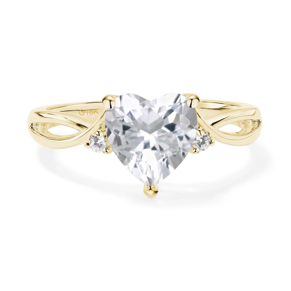 Heart Cut White Topaz Engagement Ring - LUO Jewelry #metal_18k yellow gold