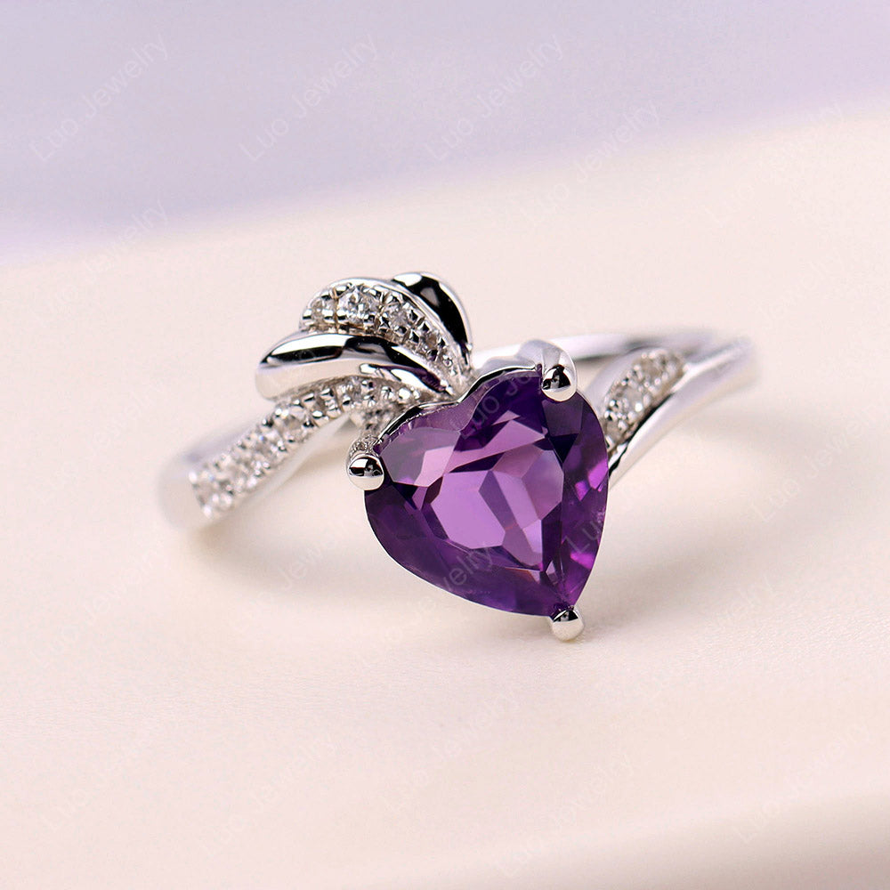 Heart Shaped Amethyst Strawberry Ring