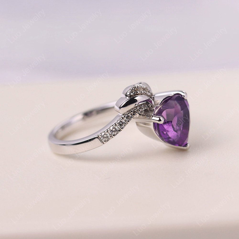 Heart Shaped Amethyst Strawberry Ring