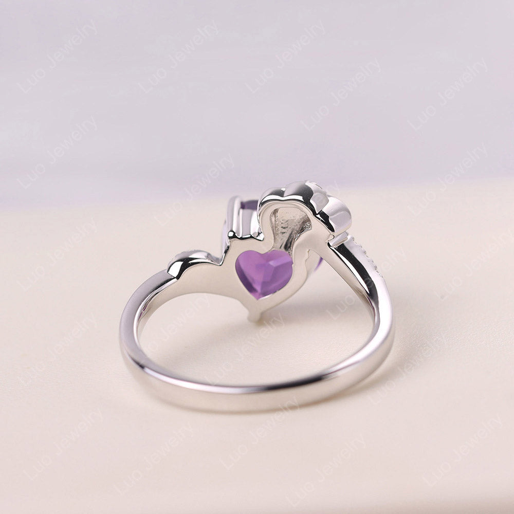 Heart Shaped Amethyst Strawberry Ring