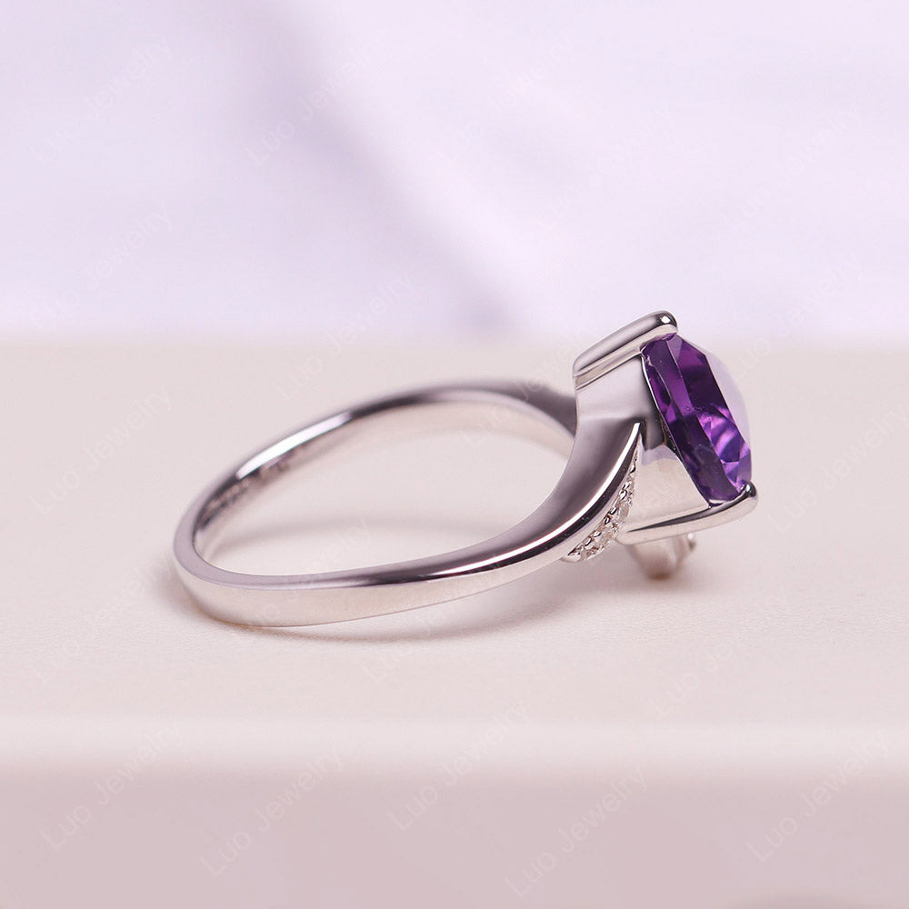 Heart Shaped Amethyst Strawberry Ring