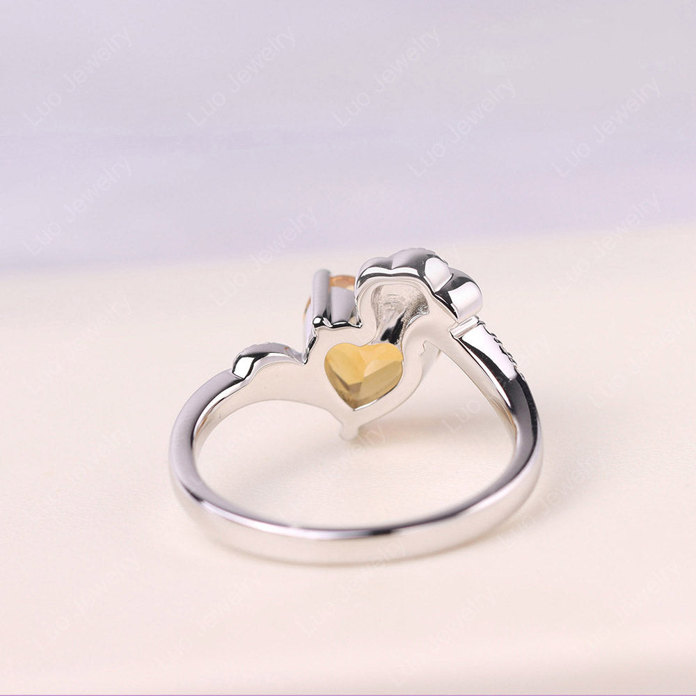 Heart Shaped Citrine Strawberry Ring