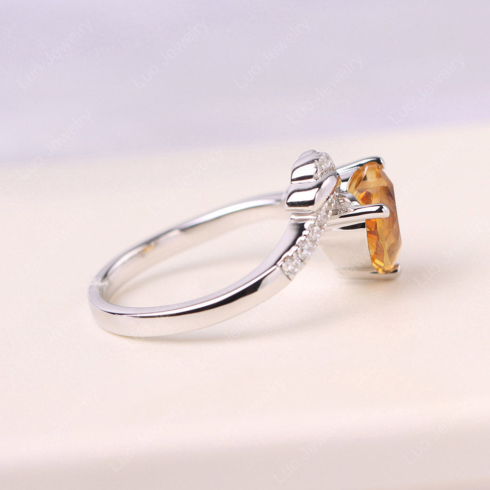 Heart Shaped Citrine Strawberry Ring