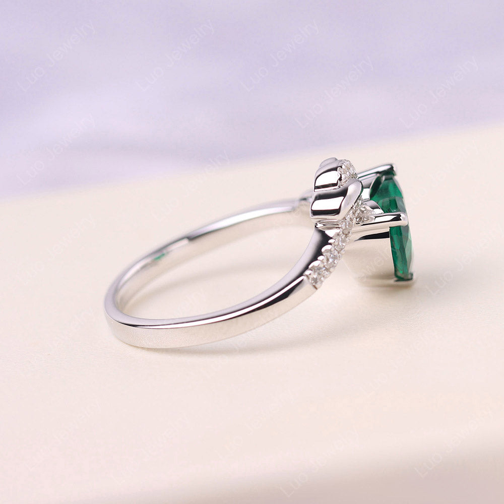 Heart Shaped Emerald Strawberry Ring